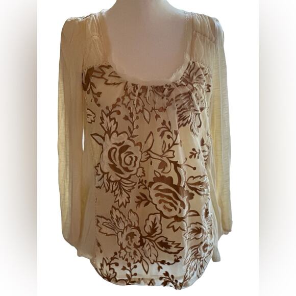 Anthropologie Meadow Rue Mariana Burnout Top, size M - Picture 2 of 7